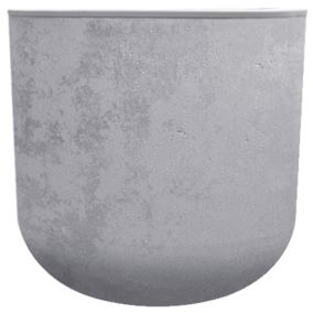 Pot de fleurs à réserve d'eau EDA Plastiques coloris gris béton en polypropylène (PP) Ø.38,5 x H.36,8 cm contenance 32,5 L
