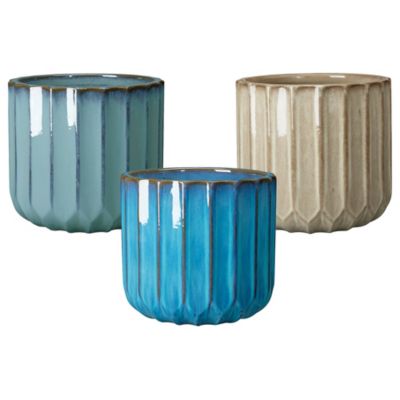 Planter Home ESPRIT Multicolour Dolomite chica 16 x 14 x 26 cm (2 Units)