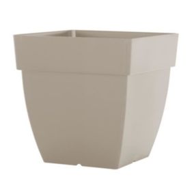 Pot de fleurs Carré Capri - ARTEVASI - 35 x 35 x H 35 cm - 30 L - Gris taupe