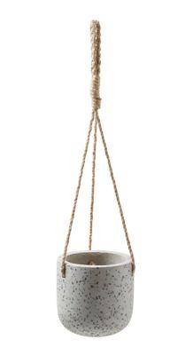 Pot de fleurs ciment gris en suspension D.12cm