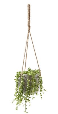 Pot de fleurs ciment gris en suspension D.12cm