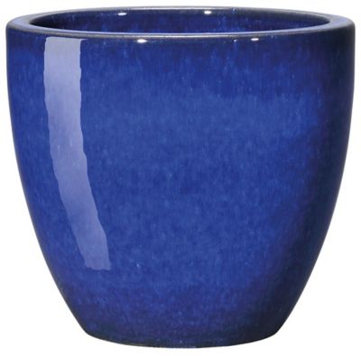 Pot de fleurs Deroma coloris bleu en terre cuite Ø.22,5 x H.19,3 cm contenance 4 L