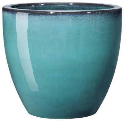 Pot de fleurs Deroma coloris bleu en terre cuite Ø.28 x H.24,8 cm contenance 9,5 L