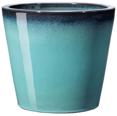 Pot de fleurs Deroma coloris bleu en terre cuite Ø.28 x H.24,8 cm contenance 9,5 L