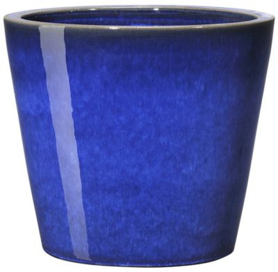Pot de fleurs Deroma coloris bleu en terre cuite Ø.28 x H.24,8 cm contenance 9,5 L
