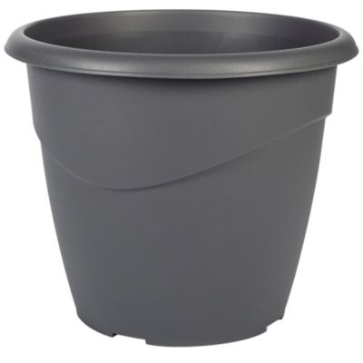 Pot de fleurs EDA Plastiques coloris anthracite polypropylène Ø.40 x H.33 cm 23L