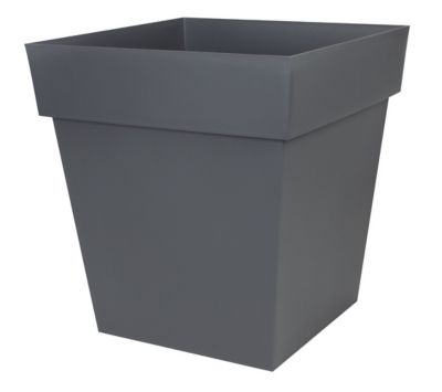Pot de fleurs EDA Plastiques coloris gris anthracite en polypropylène (PP) Ø.49,5 x H.52,5 cm contenance 87 L