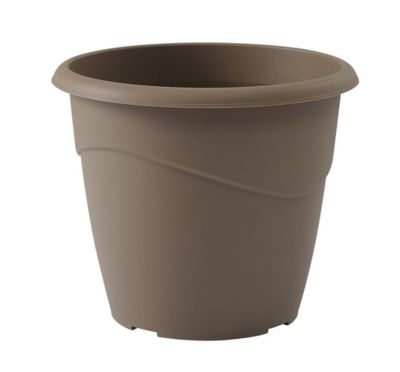 Pot de fleurs EDA Plastiques coloris taupe en plastique Ø.30 x H.25,5 cm contenance 10 L