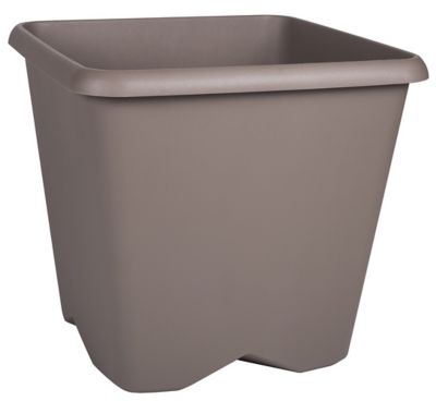Pot de fleurs EDA Plastiques coloris taupe en plastique Ø.34,5 x H.31,9 cm contenance 24,2 L