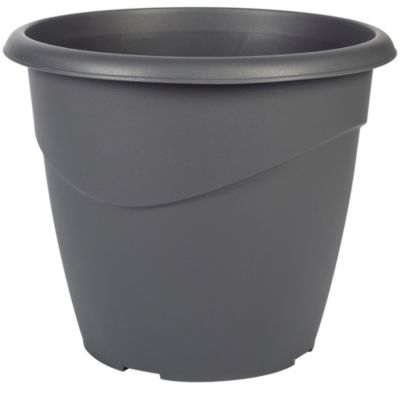 Pot de fleurs Marina gris anthracite ⌀20 cm 3L EDA Plastiques