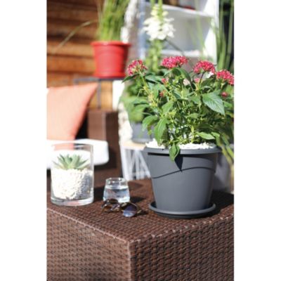 Pot de fleurs Marina gris anthracite ⌀20 cm 3L EDA Plastiques