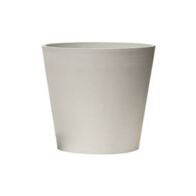 Pot de fleurs rond en plastique recyclé - Gris beton 30 cm