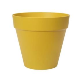 Pot De Fleurs Rond Loft Urban 25 - Extérieur - Diametre 24,5 X H 22,2 Cm - Jaune Ocre Elho