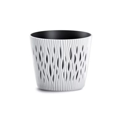 Pot de fleurs rond Sandy Blanc - 1.7L - Diamètre 15.8cm