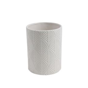 Pot de rangement Douce Ornami H. 12,5 cm céramique blanc