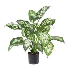 Pot Dieffenbachia artificiel feuillage vert réaliste