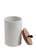 Pot en céramique blanc avec couvercle en bambou Douce 1,45 L
