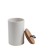Pot en céramique blanc avec couvercle en bambou Ivain 1,45 L