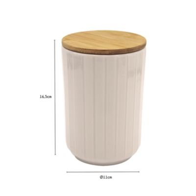 Villa D'Este Home Tivoli Victionary – Boîte à Biscuits 1,7 L En Céramique Avec Couvercle Bambou Et Définition Amusante