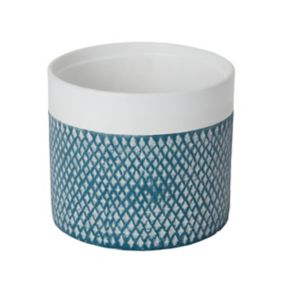 Pot en céramique GoodHome décoratif bleu Ø.19,2 x H.16,5 cm