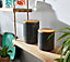 Pot en céramique Ornami anthracite avec couvercle en bambou Lucie 0,45 L