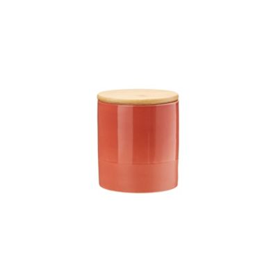 Pot en céramique Ornami terracotta avec couvercle en bambou Lucie 0,45 L