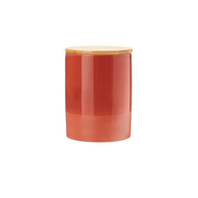 Pot en céramique Ornami terracotta avec couvercle en bambou Lucie 0,95 L