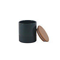 Pot en céramique Ornami vert sapin avec couvercle en bambou Lucie 0,45 L