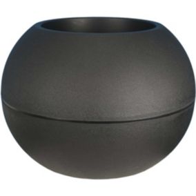 Pot en plastique boule effet granit 40 cm