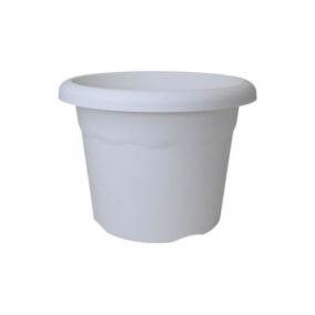 Pot en plastique - GENERIQUE - Injection Blanc 18cm - Rond - Plastique