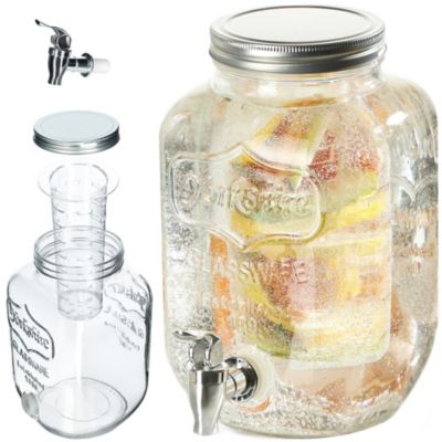 Pot en verre KADAX avec robinet 4L pour pot de jus de limonade à l'eau avec insert