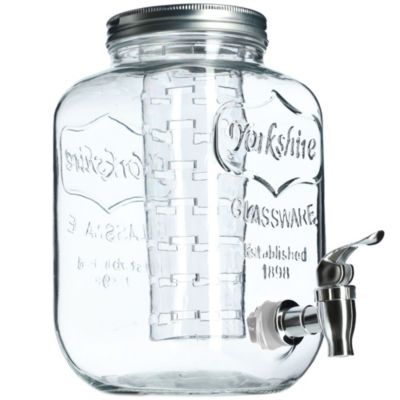 Pot en verre KADAX avec robinet 4L pour pot de jus de limonade à l'eau avec insert