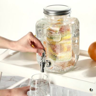Pot en verre KADAX avec robinet 4L pour pot de jus de limonade à l'eau avec insert