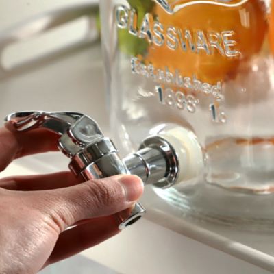 Pot en verre KADAX avec robinet 4L pour pot de jus de limonade à l'eau avec insert