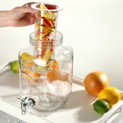 Pot en verre KADAX avec robinet 4L pour pot de jus de limonade à l'eau avec insert