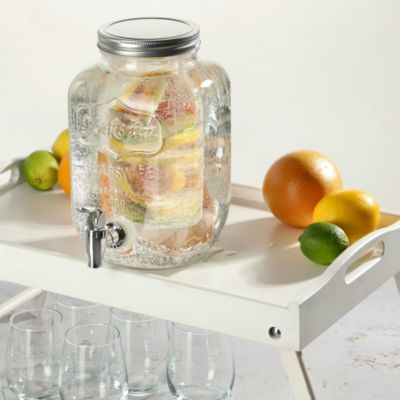 Pot en verre KADAX avec robinet 4L pour pot de jus de limonade à l'eau avec insert