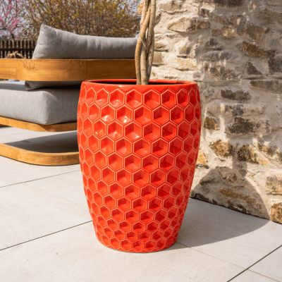 Pot grande taille d'extérieur VERSAILLES 38x54cm rouge, fait main en ...
