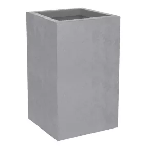 Pot haut carré polypropylène EDA Basalt Up béton 29,5 x 29,5 x h.49,5 cm