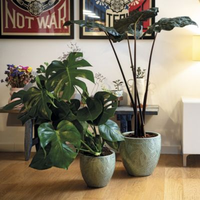 Pot Japandi en terre cuite émaillée artisanale diametre 30 CM Deroma