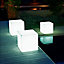 Pot lumineux carré plastique + kit d'éclairage Euro3Plast Kube light translucide 40 x 40 cm