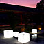 Pot lumineux carré plastique + kit d'éclairage Euro3Plast Kube light translucide 50 x 50 cm