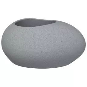 Pot ovale plastique Scheurich Flow stony gris 48 x 38 x h.23 cm