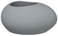 Pot ovale plastique Scheurich Flow stony gris 73 x 58 x h.35 cm