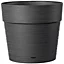 Pot rond à réserve d'eau plastique Deroma Save R anthracite ø38 x h.34,3 cm