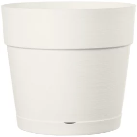 Pot rond à réserve d'eau plastique Deroma Save R blanc ø48 x h.43,1 cm