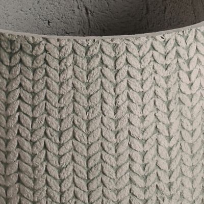 Pot rond argile Verve effet tricot beige Ø37 x h.33 cm