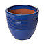 Pot rond céramique Blooma Tiwlip bleu à rayures ø27 x h.24,5 cm