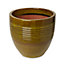 Pot rond céramique Blooma Tiwlip vert à rayures ø33 x h.31 cm