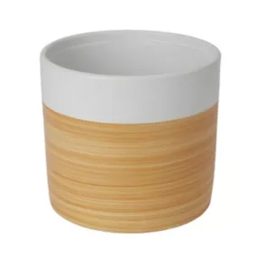 Pot rond céramique décor bois ø19 cm