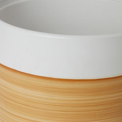 Pot rond céramique décor bois ø24 cm